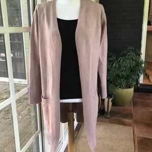 Pale mauve open front cardigan